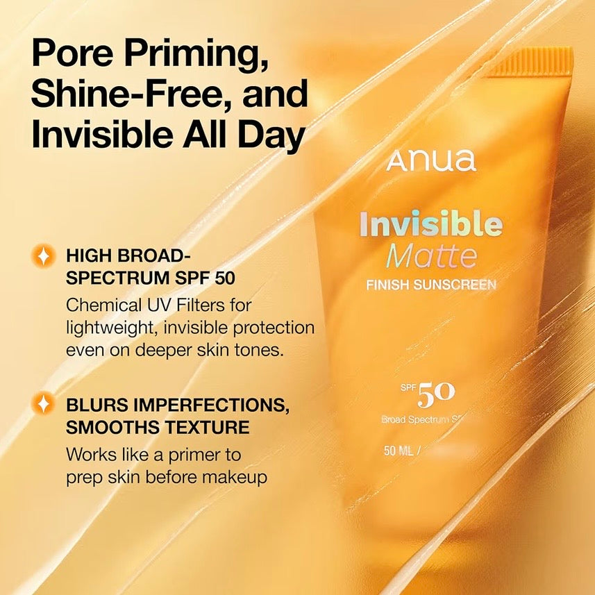 Anua Invisible Matte Finish Sunscreen. Kpop Demon+Hunters