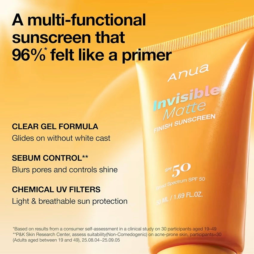 Anua Invisible Matte Finish Sunscreen. Kpop Demon+Hunters